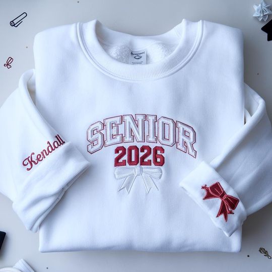 Embroidered Senior 2026 Sweatshirt, Class of 2026 Sweatshirt, Personalized Senior Gift Shirt, Back To School Crewneck, Graduation Shirt