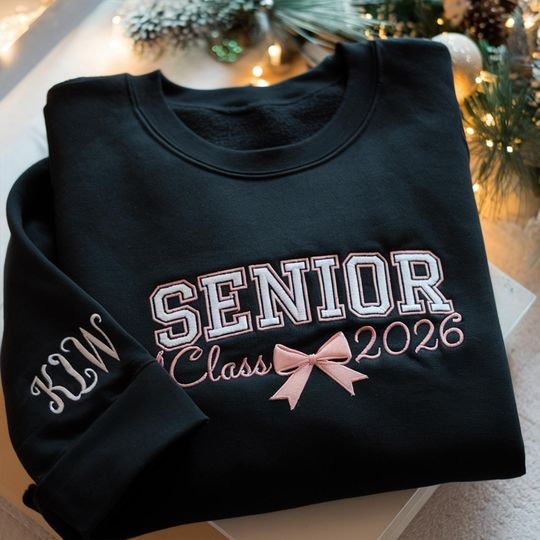 Custom Senior Class of 2026 Embroidered Sweatshirt, Graduation Gift Shirt, Cozy Senior Crewneck, Senior Team Shirts, Class of 2026 Shirt