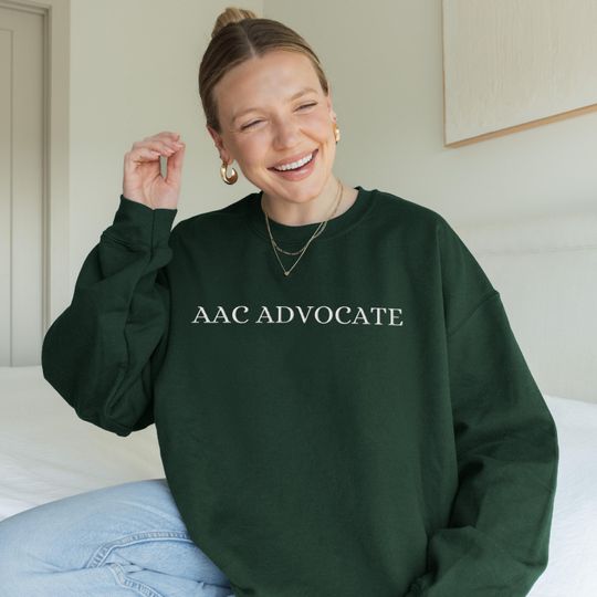 AAC Advocate Embroidered Sweatshirt Slp Embroidered Crewneck Speech Pathology AAC Sped Teacher Inclusion Shirt Speech Sweatshirt Embroidered