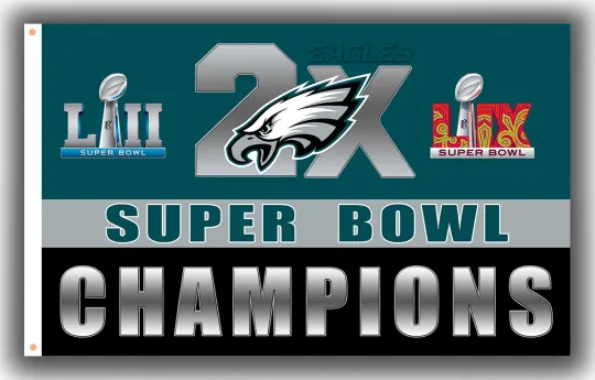 Philadelphia Football Team Memorable Flag Eagles Champions Banner
