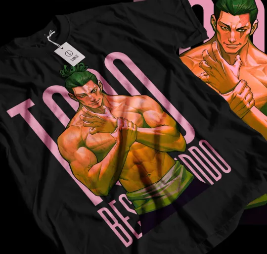 Yuji Itadori T-shirt Todo Jujutsu Satoru Gojo Horror Anime Black