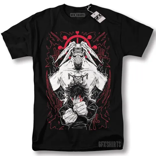 Jujutsu Satoru Megumi Fushiguro Mahoraga Gojo Shirt Anime Manga Graphic T-Shirt