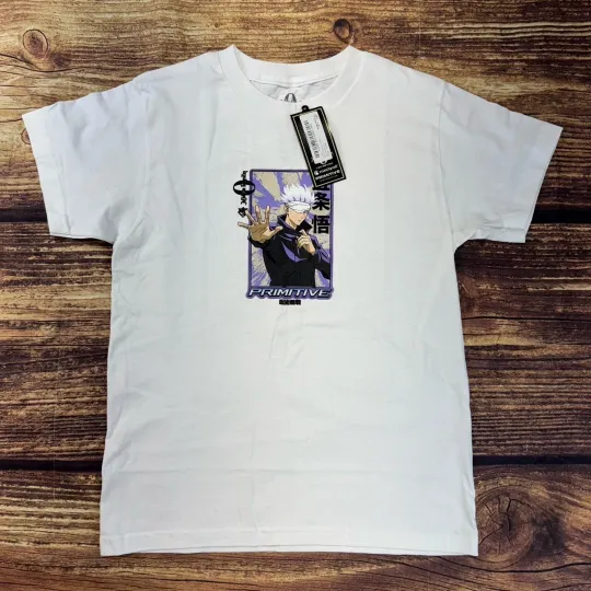Primitive X Jujutsu Satoru Anime Gojo White T-Shirt~Size S NWT