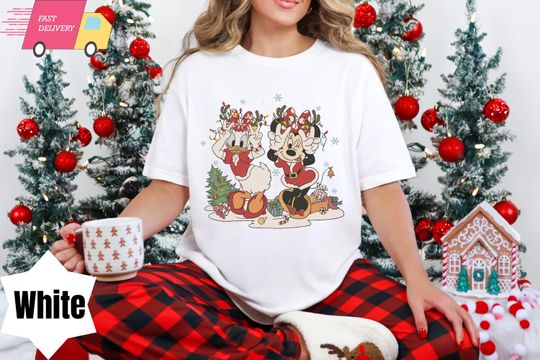 Minnie and Daisy Christmas T-Shirt, Disney Minnie Mouse Holiday Tee
