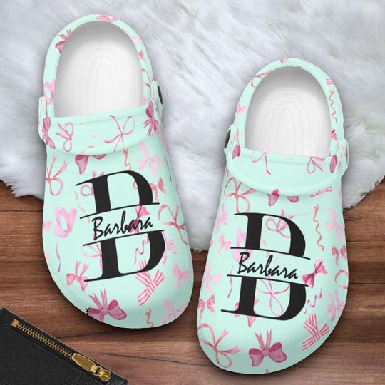 Personalized Eva Bow Clogs Shoes | Custom Nurses Shoes, Coquette Working Mules, Lightweight Soft Eva Shoes, Medical School, Graduation Gift