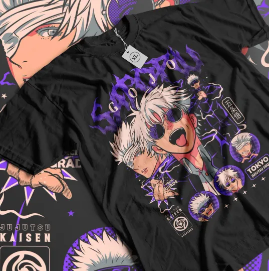 Gojo Satoru T-Shirt Jujutsu Satoru Mahito Horror Anime Funny Gift Shirt All Size