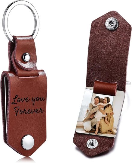 Personalized Leather Keychain Gifts for Men/Boyfriend/Dad/Husband Custom