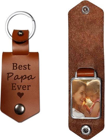 Greatingreat Leather Keychain-Dad Gift-Daddy Gift from Daughter Son-Personalized