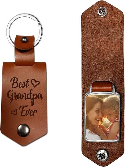 Greatingreat Grandpa Keychains Leather Best Grandpa Ever Gifts Leather Keychain