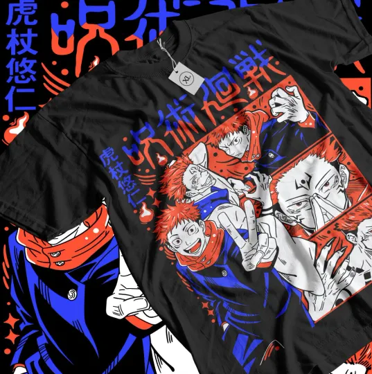 Itadori Yuji T-Shirt Jujutsu Satoru Sukuna Gojo Exclusive Gift Shirt All Size