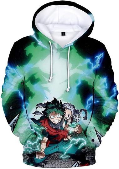Cosplay Life MHA Cosplay Hoodie Boku Anime Drawstring Pullover Sweater