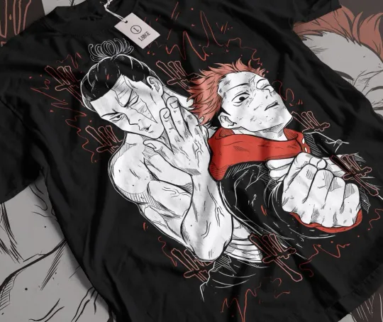 Yuji Itadori T-shirt Aoi Todo Jujutsu Satoru Gift Exclusive Black Shirt All Size