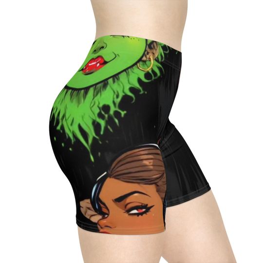 Vibrant Women's Shorts, Funky Workout Shorts, Street Style Activewear, Summer Casual Wear, Festival Outfit