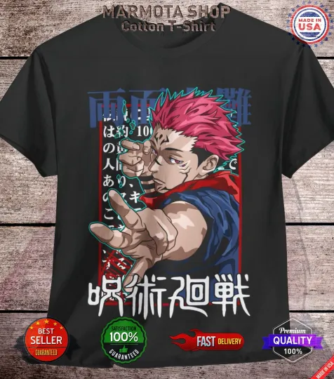 Sukuna Ryomen Jujutsu Satoru T-Shirt Itadori Gojo Anime Japanese Tee Shirt JJK