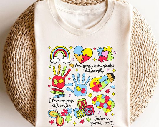Autism Teacher T-Shirt - Everyone Communicates Differently, Teacher Shirt