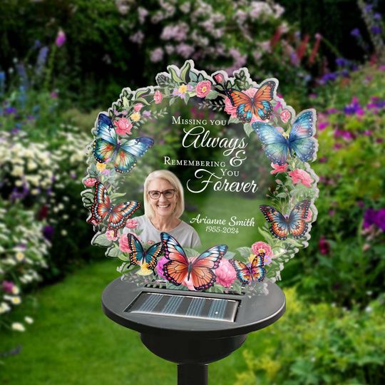 Missing You Always & Remembering You Forever Personalized Solar Light, Memorial Gift, Sympathy Gifts For Loss Of Loved One, In Loving Memory