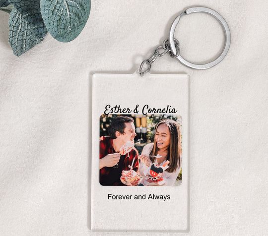 Personalized Photo Keychain, Memorial Transparent Keychain, Anniversary Gift for Her Him