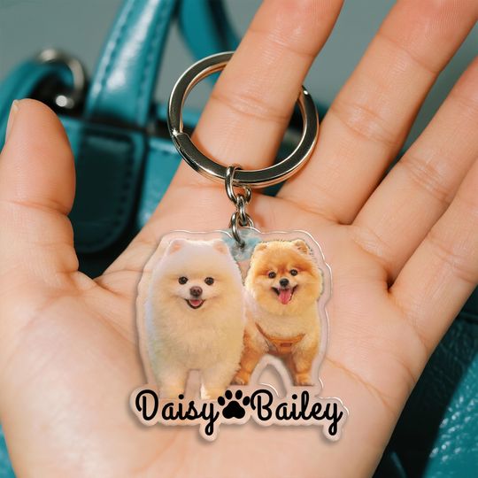 Custom Dog Transparent Keychain, Photo Keychain Gift, Funny Gift Idea