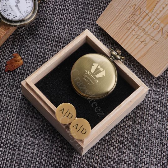 Pocket Watch Gift for Groom, Pocket Watch Gift for Groomsmen, Pocket Gift for Best Man