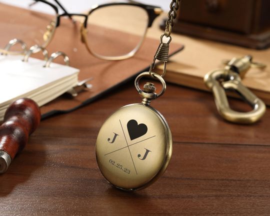 Pocket Watch Gift for Groom, Pocket Watch Gift for Groomsmen, Pocket Gift for Best Man, Personalized Pocket Watch for Husband Anniversary