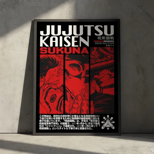 Jujutsu Satoru Poster, JJK Ryomen Sukuna Anime Manga Art Wall Hanging Decor