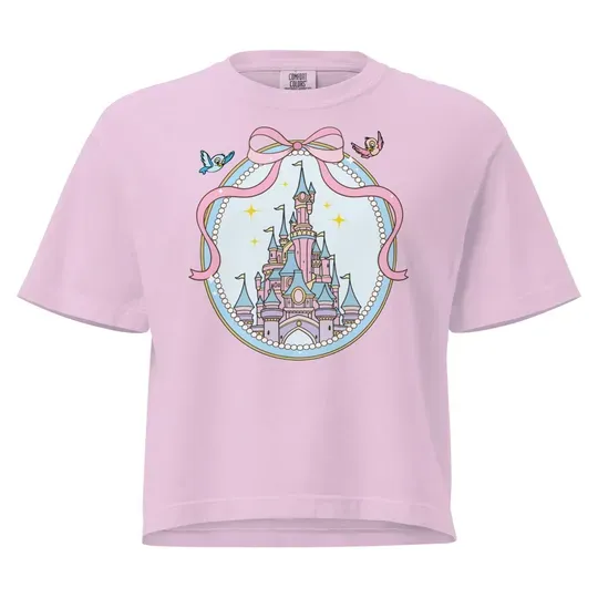 Coquette Castle Cropped T-Shirt Princesscore, Soft Girl Summer Fit