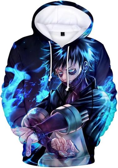 CHLOBLOM Boku No Hero Fleece Hoodie Novelty Hooded Pullover Sweatshirt for Adult