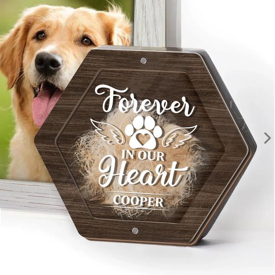 Custom Pet Hair Memorial Box with Personalized Dog Portrait and Engraved Loss Tribute