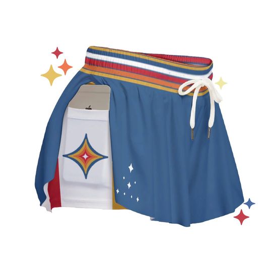 Retro Indigo Flowy Shorts | Flowy Shorts | Ladies Shorts