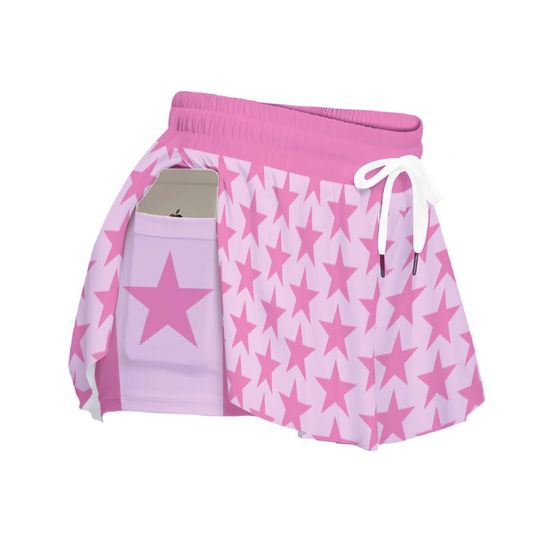 Pink Star Flowy Shorts | Soft Comfy Lounge Bottoms | Trendy Ladies Shorts | Cute Gift For Her