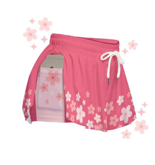 Cherry Blossom Flowy Shorts | Pink Sakura Bottoms | Beautiful Japanese Fashion Pajama |