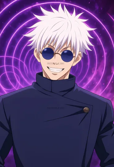 Gojo Satoru Poster Jujutsu Satoru – Purple Hollow Domain Anime Art 13x19