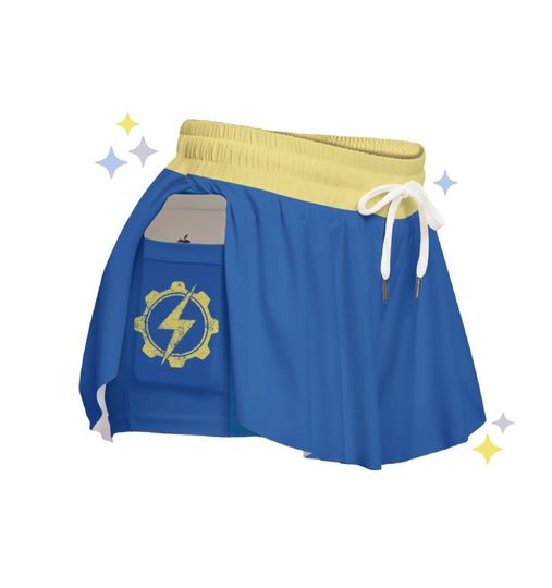 The Retro Lightning Bolt Flowy Shorts | Vault Dweller Clothing | Vault Girl Aesthetic Gift For Her