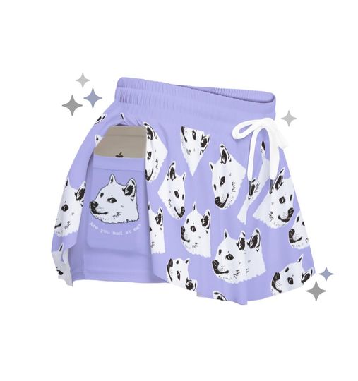 Shiba Inu Flowy Shorts | Soft Comfy Lounge Bottoms | Trendy Ladies Shorts | Cute Dog Mom Gift For Her | Cute Gift for Dog Lovers