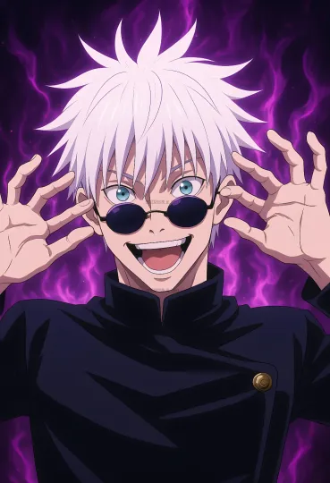 Gojo Satoru Poster – Cursed Energy Laugh – Jujutsu Satoru Print 13x19