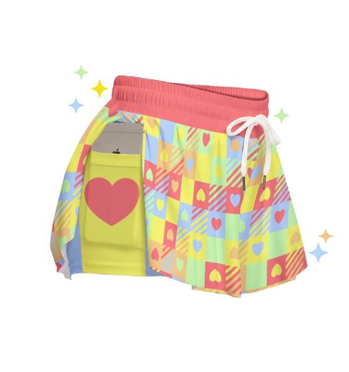 Lovely Heart Flowy Shorts | LGBTQ Rainbow Bottoms | Cute Lovecore Pride Gift for Them