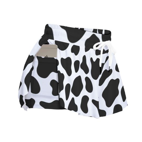 Cow Print Flowy Shorts | Zoo Booty Western Wild One | Cute Cowgirl Gift for Her