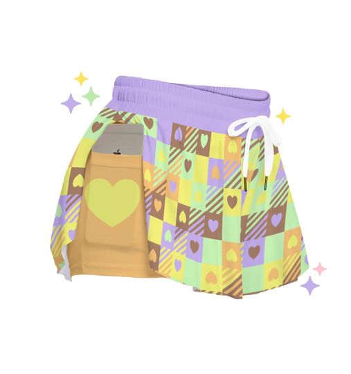 Lovely Heart Flowy Shorts | Halloween Rainbow Bottoms | Cute Lovecore Spooky Fall Gift for Them