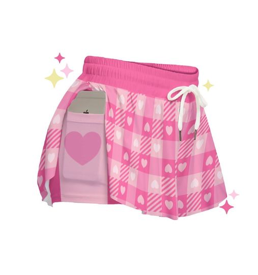 Lovely Heart Flowy Shorts | Lovecore Pastel Alt clothing, Y2K Preppy Aesthetic, Kawaii Shorts