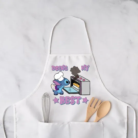 Doing My Best Apron, Custom Stitch Apron, Custom Family Kitchen Apron, Little Chef Kitchen Apron, Chef Couple Apron, Apron For Dad, Mom Gift
