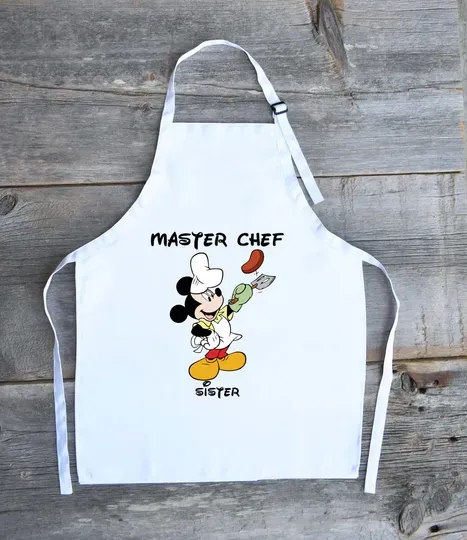 Custom Minnie Mouse Apron, Disney Baking Apron, Disney Cooking Apron, Disney Lover Gift, Disney Mickey Mouse Apron, Mickey Master Chef Apron
