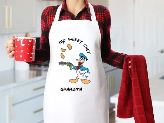 Custom Donald Duck Apron, Disney Donald Duck Baking Apron, Disney Cooking Apron, Disney Lover Gift, Disney Donald Duck Master Chef Apron
