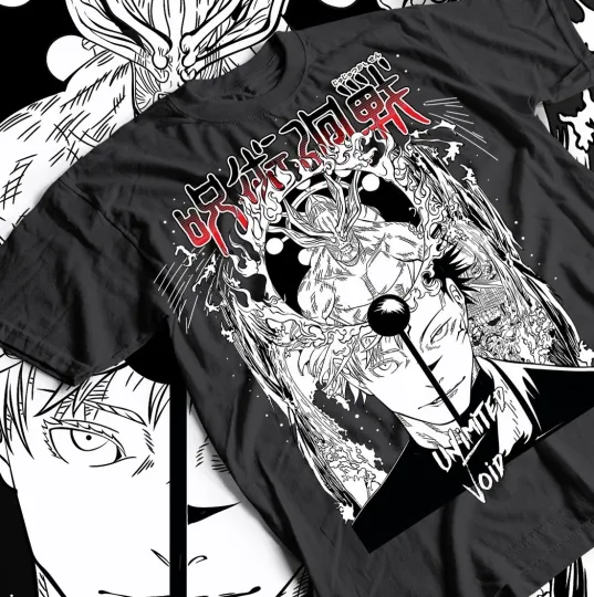 Jujutsu Satoru Anime Gift Tee Shirt, Yuji, Megumi, Nobara, Gojo, All Size,