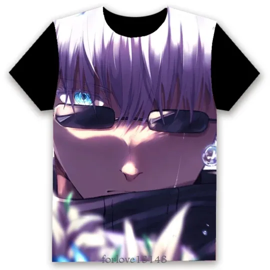 Unisex Jujutsu Satoru Satoru Gojo 3D Print Cosplay T-Shirt – Short Sleeve