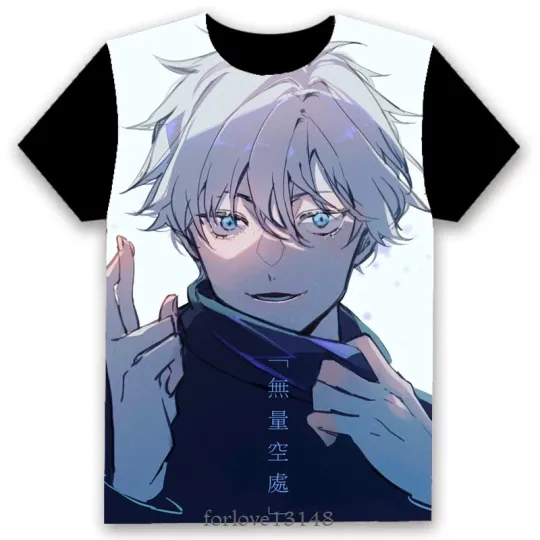 Satoru Gojo Jujutsu Satoru Cosplay Tee – 3D Print Unisex Casual Shirt