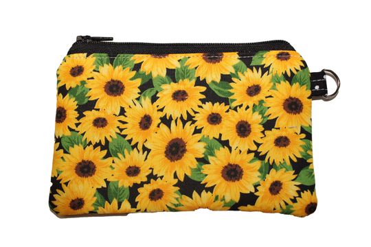 Sunflower on Black Coin Purse
