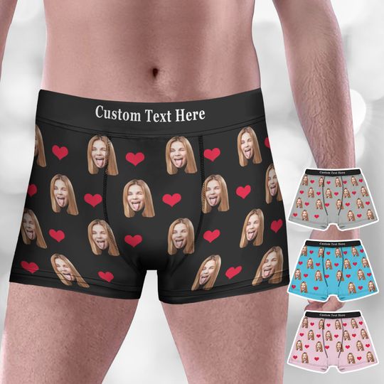 Personalized Face Boxer Sets for Men and Women, Custom Photo Underwear, Wedding Gift Underwear