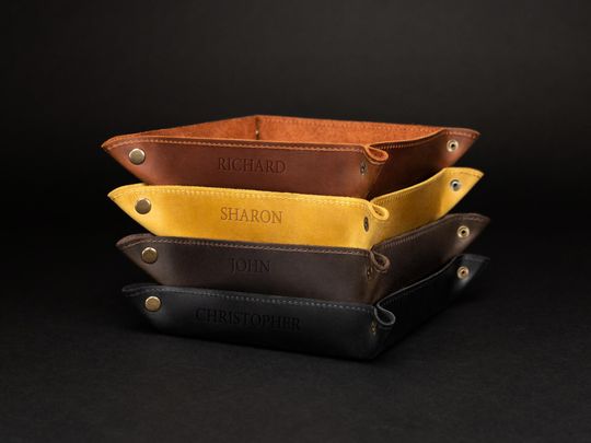 Personalized Valet tray, Organiser, Leather Accessories, Father's Day, Anniversary Gift