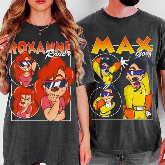 Max Goof And Roxanne Rover Couple Retro T-Shirt, 30th Anniversary Gift, Trending Unisex Tee, Disneyland Vacation Trip Gift 2025
