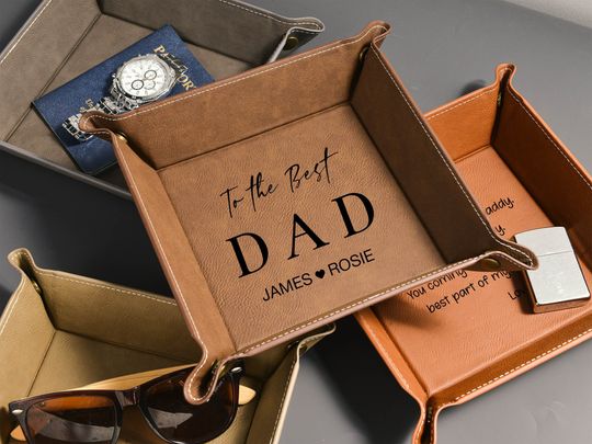 Personalized Valet Tray for Men, Custom Father's Day Gift, Gift for Dad